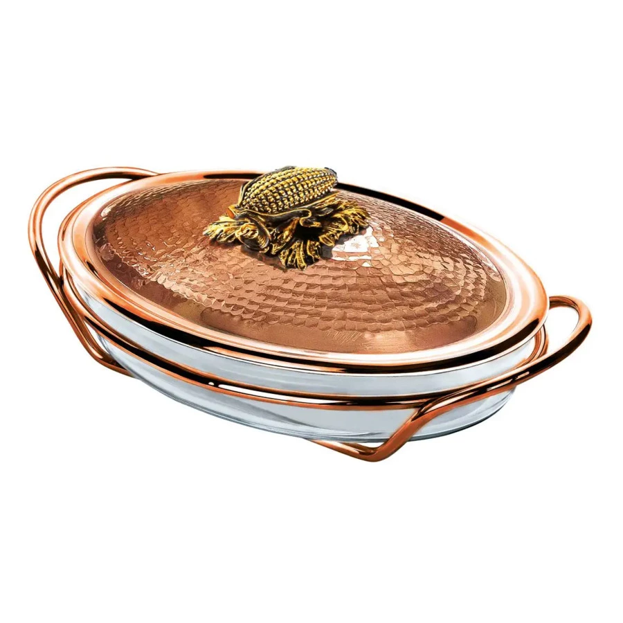 Утятница кованая Кольчугинский мельхиор Кукуруза 2,4 л, медь