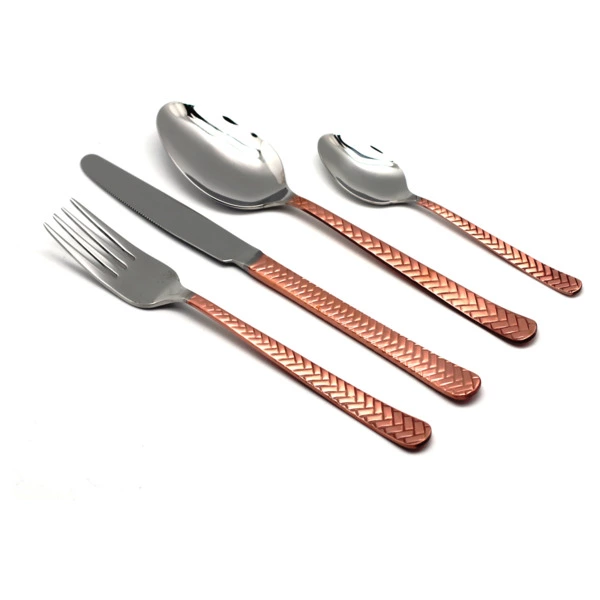 Набор столовых приборов Herdmar Straw Copper на 6 персон 24 предмета, п/к - Sale