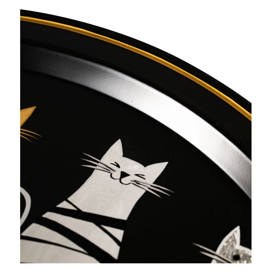 Поднос Жостовская фабрика декоративной росписи НХПР Очарование 50 см, сталь нержавеющая, черный