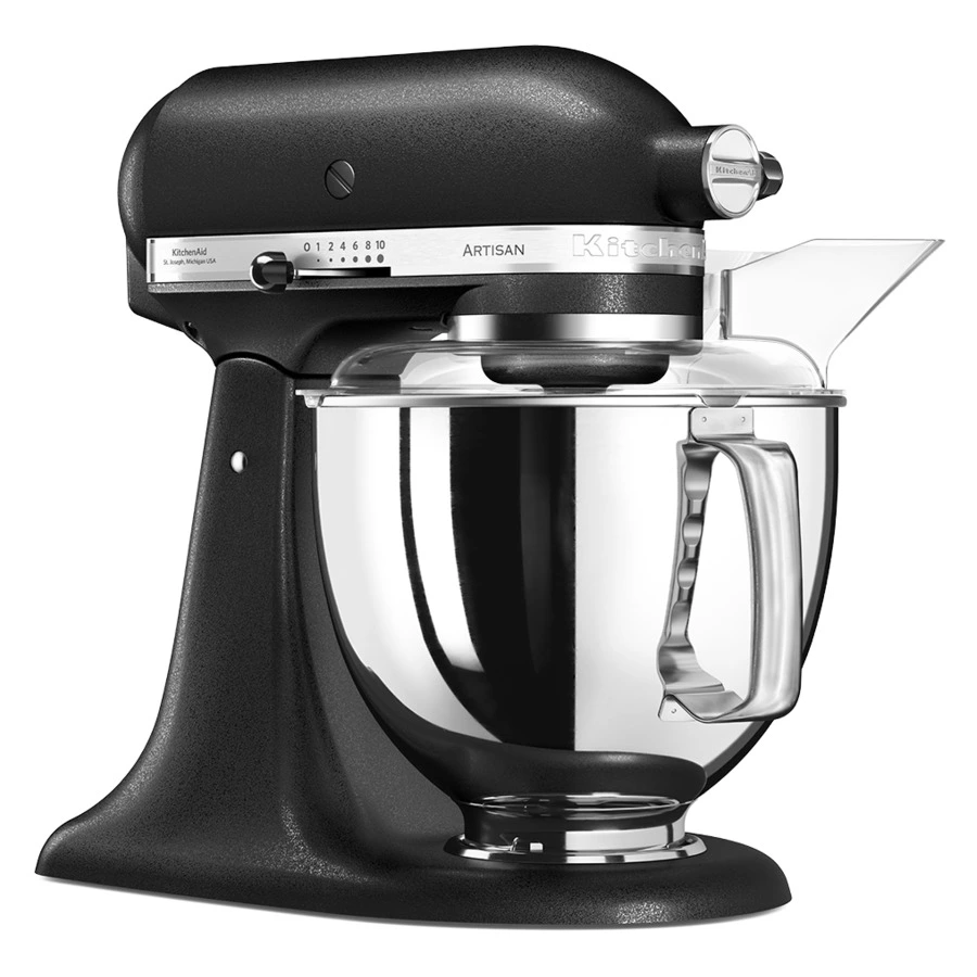 Миксер планетарный KitchenAid Artisan 4,8 л, 4 насадки, экран, 2 чаши, 5KSM175PSEBK, черный чугун