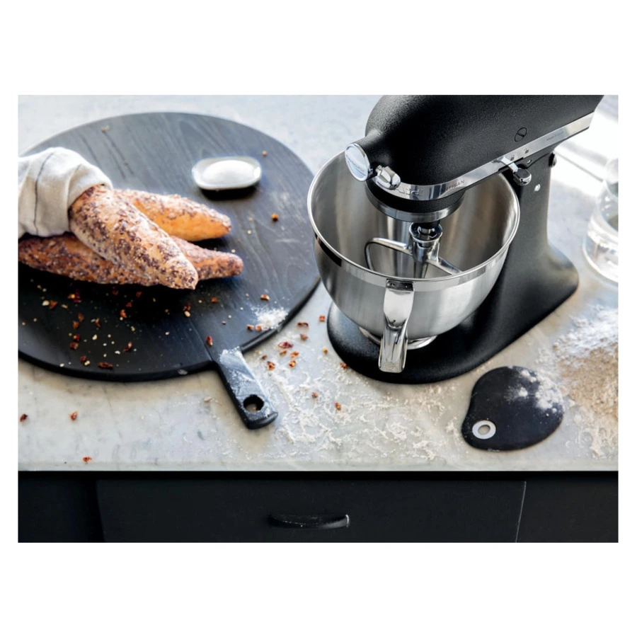 Миксер планетарный KitchenAid Artisan 4.8 л, 3 насадки, экран, чаша 3 л, 5KSM185PSEBK, черный чугун