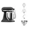 Миксер планетарный KitchenAid Artisan 4.8 л, 3 насадки, экран, чаша 3 л, 5KSM185PSEBK, черный чугун