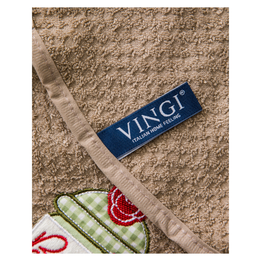 Полотенце кухонное круглое с вышивкой Vingi Ricami Girella Barattoli 70 см, махровое, в ассортименте