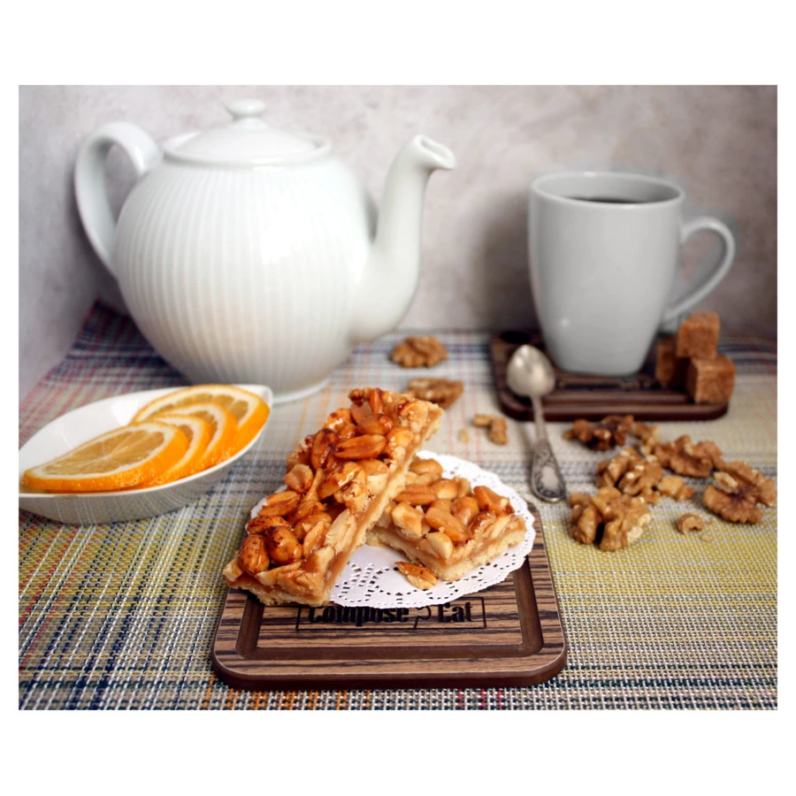 Подставка под кружку ComposeEat Fashion 10х10 см, композит, зебрано натуральный