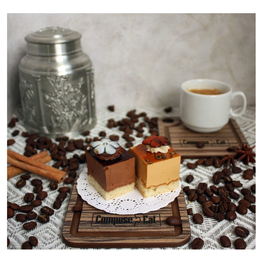 Подставка под кружку ComposeEat Fashion 10х10 см, композит, зебрано натуральный