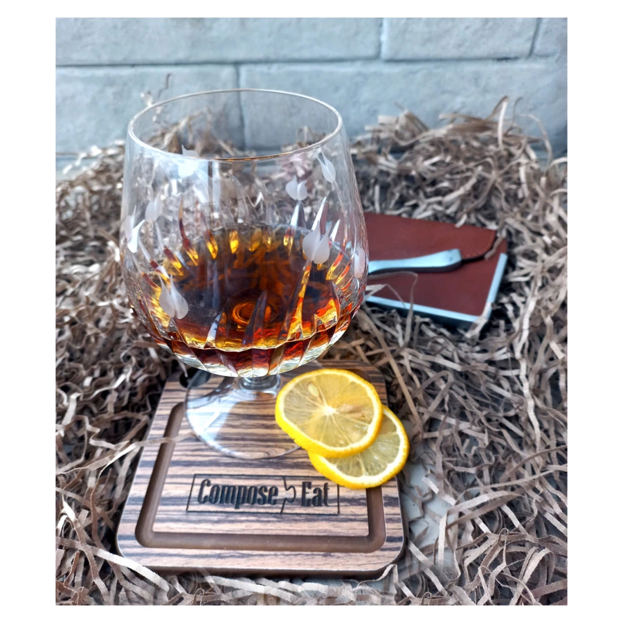 Подставка под кружку ComposeEat Fashion 10х10 см, композит, зебрано натуральный