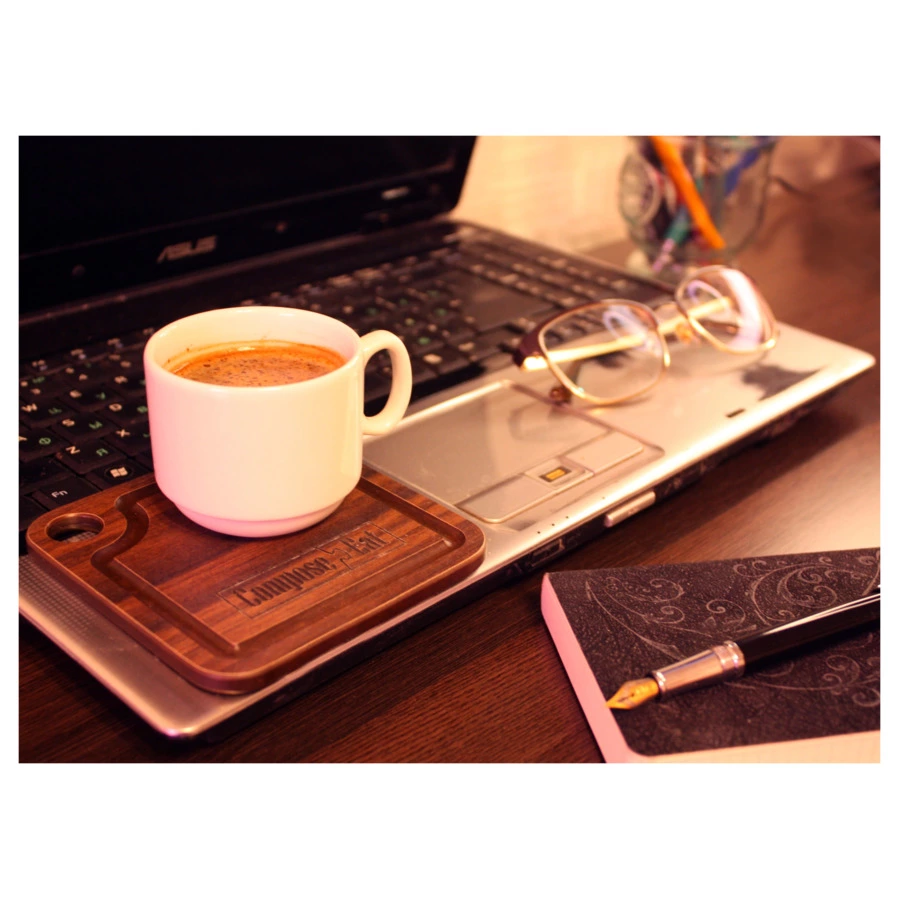 Подставка под кружку ComposeEat Fashion 10х10 см, композит, орех