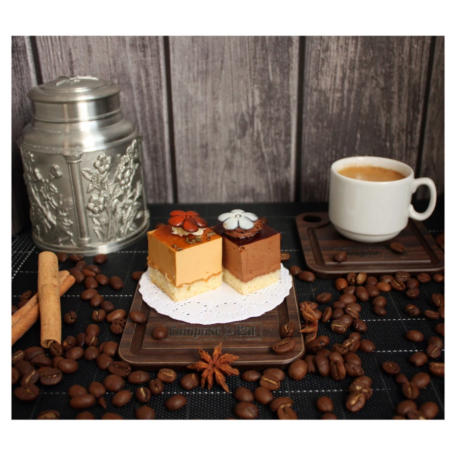 Подставка под кружку ComposeEat Fashion 10х10 см, композит, орех