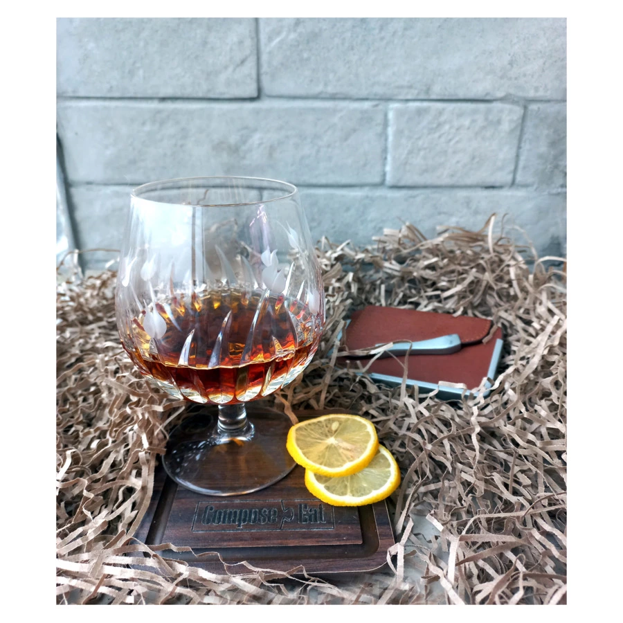 Подставка под кружку ComposeEat Fashion 10х10 см, композит, орех