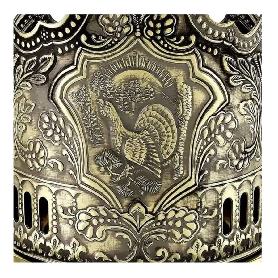 Набор для чая в футляре Кольчугинский мельхиор Глухарь, латунь