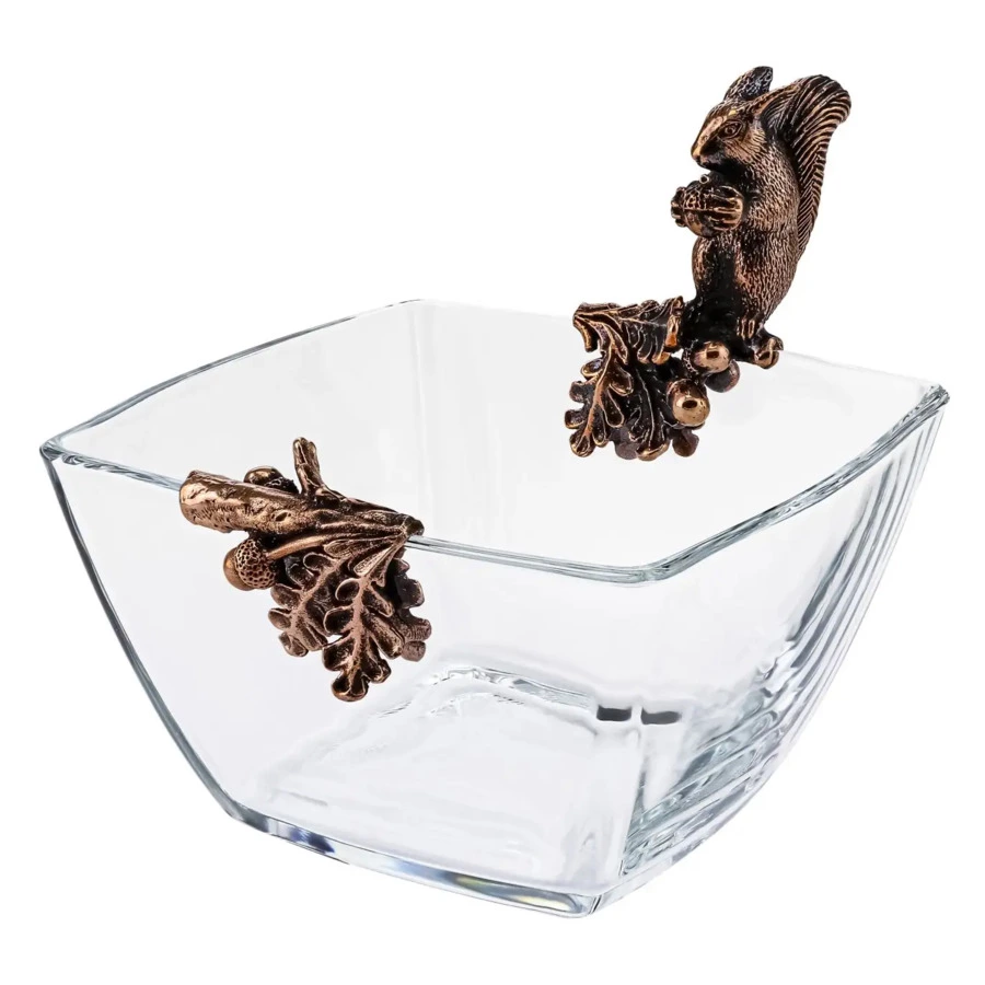 Чаша для орехов Кольчугинский мельхиор Белка, медь