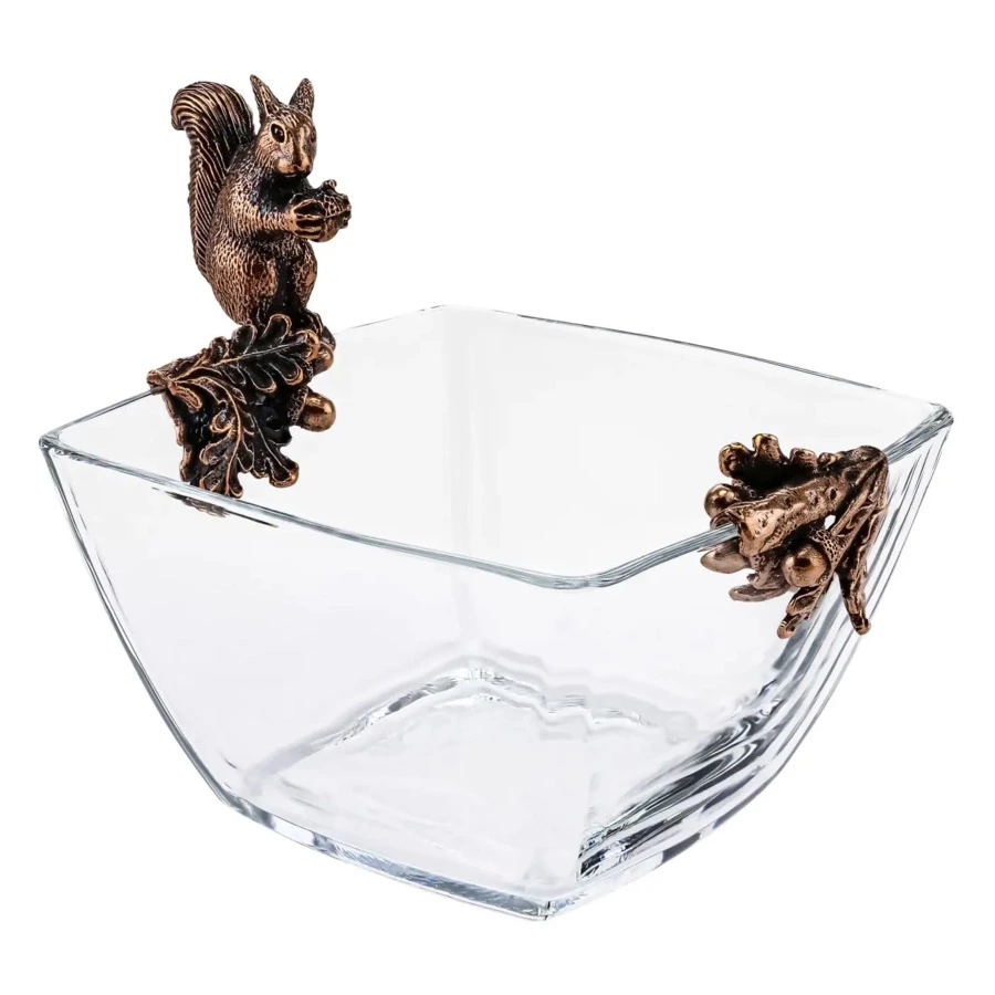 Чаша для орехов Кольчугинский мельхиор Белка, медь