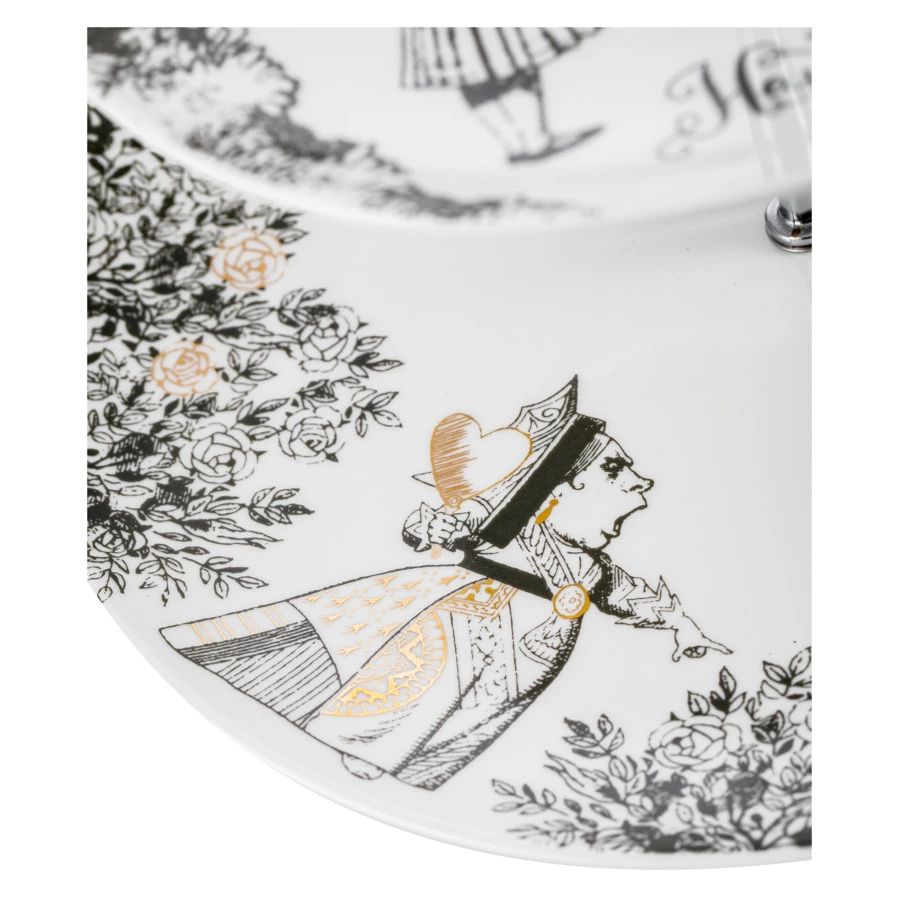 Блюдо трехъярусное V&A Алиса в стране чудес 27х34 см, фарфор костяной, п/к