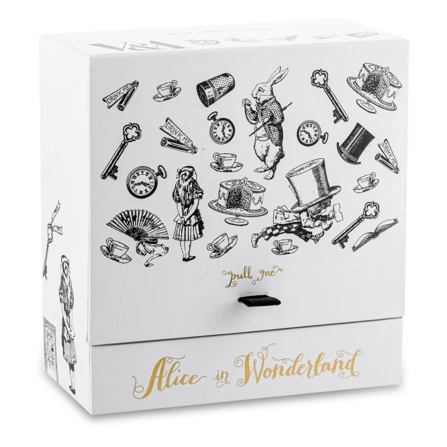 Блюдо трехъярусное V&A Алиса в стране чудес 27х34 см, фарфор костяной, п/к