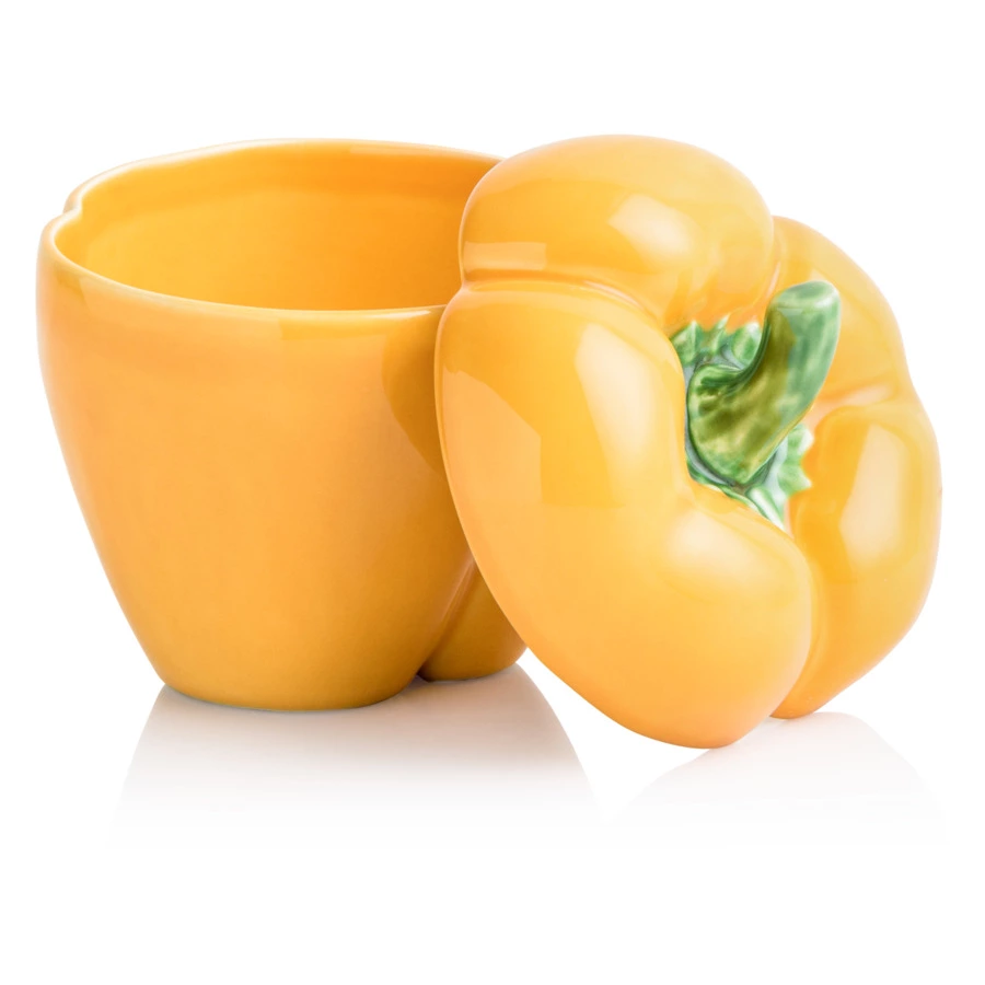 Емкость с крышкой Bordallo Pinheiro Перец 12,5 см, керамика, желтый