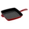 Сковорода для гриля квадратная Staub 26х26 см, вишневая, чугун, для индукции, духовки, п/к