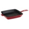 Сковорода для гриля квадратная Staub 26х26 см, вишневая, чугун, для индукции, духовки, п/к