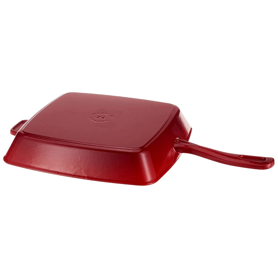 Сковорода для гриля квадратная Staub 26х26 см, вишневая, чугун, для индукции, духовки, п/к