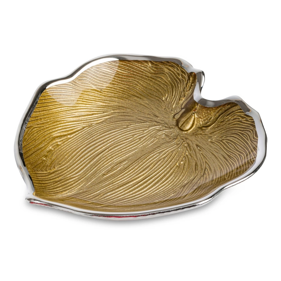 Чаша Argenesi Foglia 15 см, золотая, стекло
