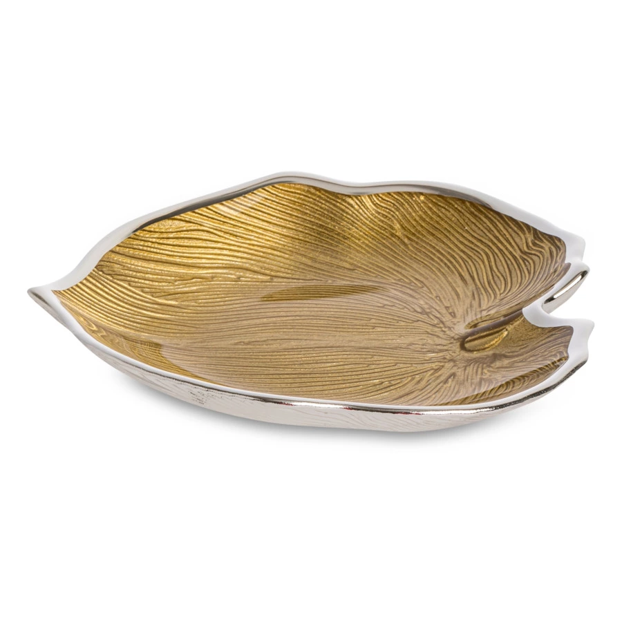 Чаша Argenesi Foglia 15 см, золотая, стекло