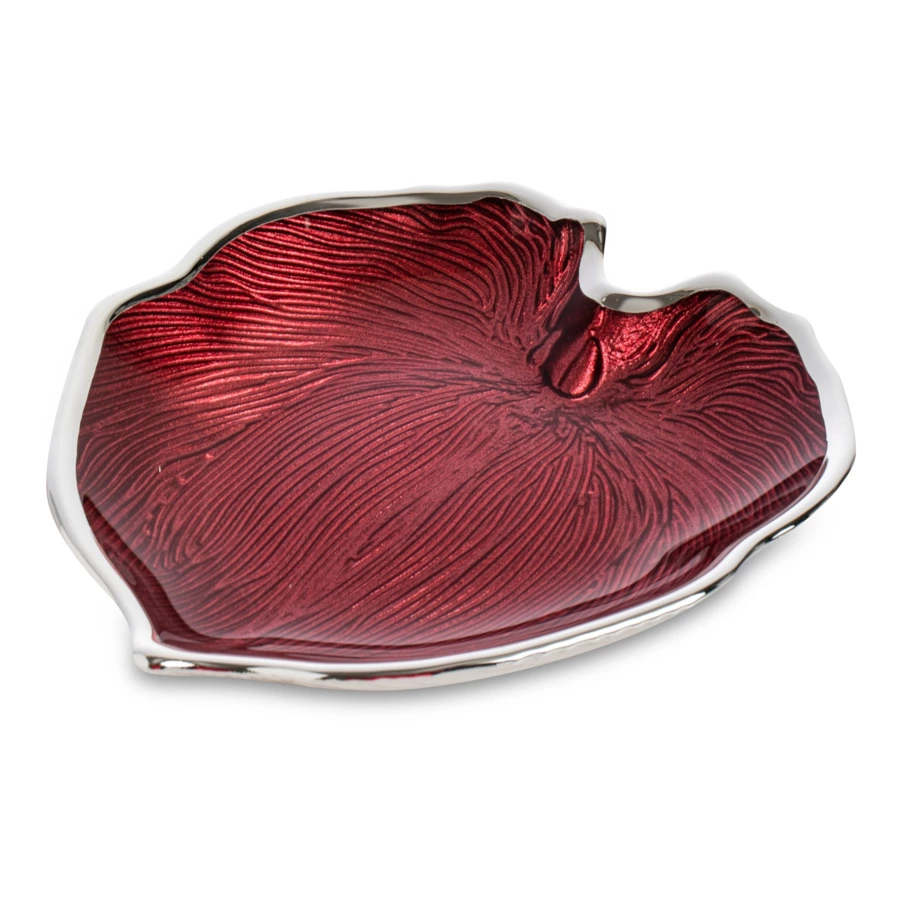 Чаша Argenesi Foglia 15 см, красная, стекло