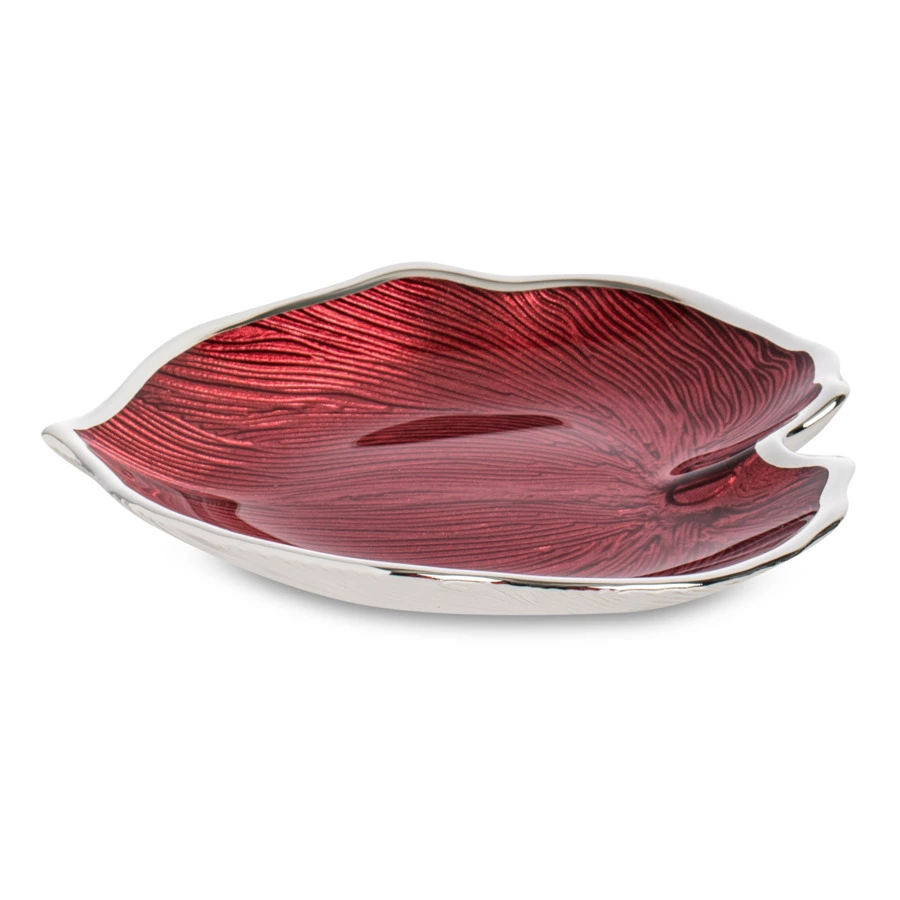 Чаша Argenesi Foglia 15 см, красная, стекло
