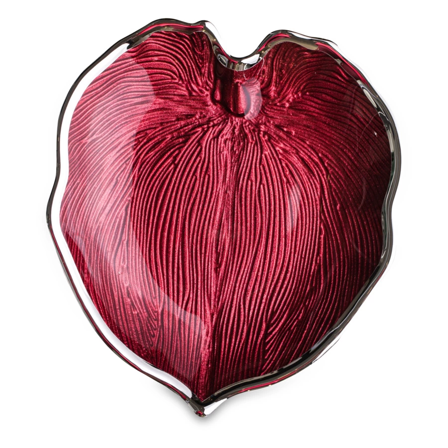 Чаша Argenesi Foglia 15 см, красная, стекло