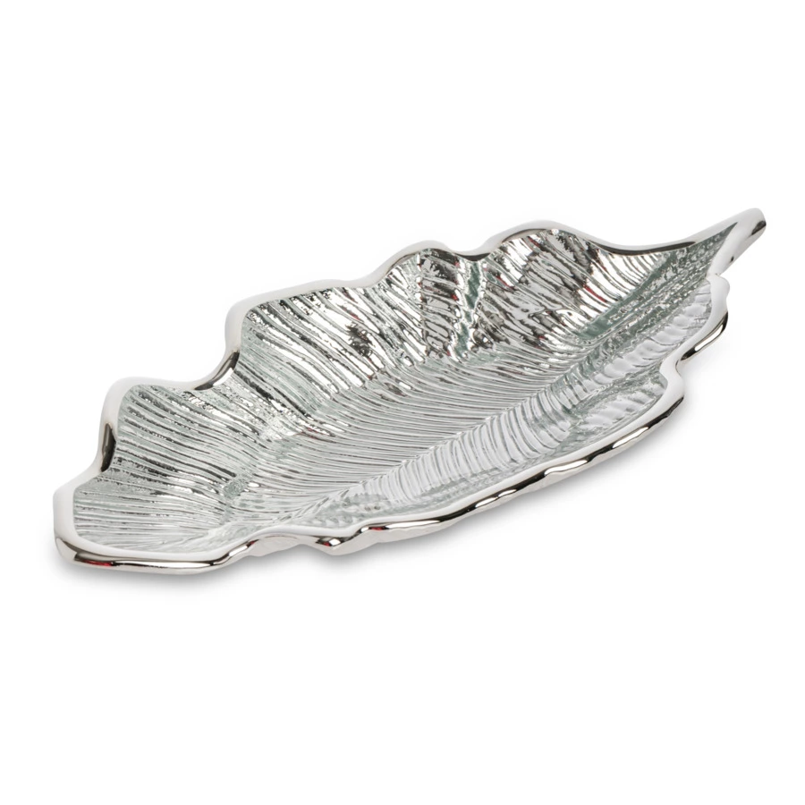 Чаша Argenesi Foglia 15 см, серебристая, стекло