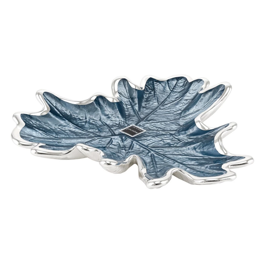 Блюдо Argenesi Foglia 18 см, небесно-голубое, стекло