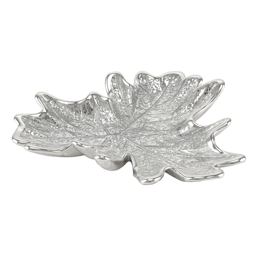 Блюдо Argenesi Foglia 18 см, серебристый, стекло