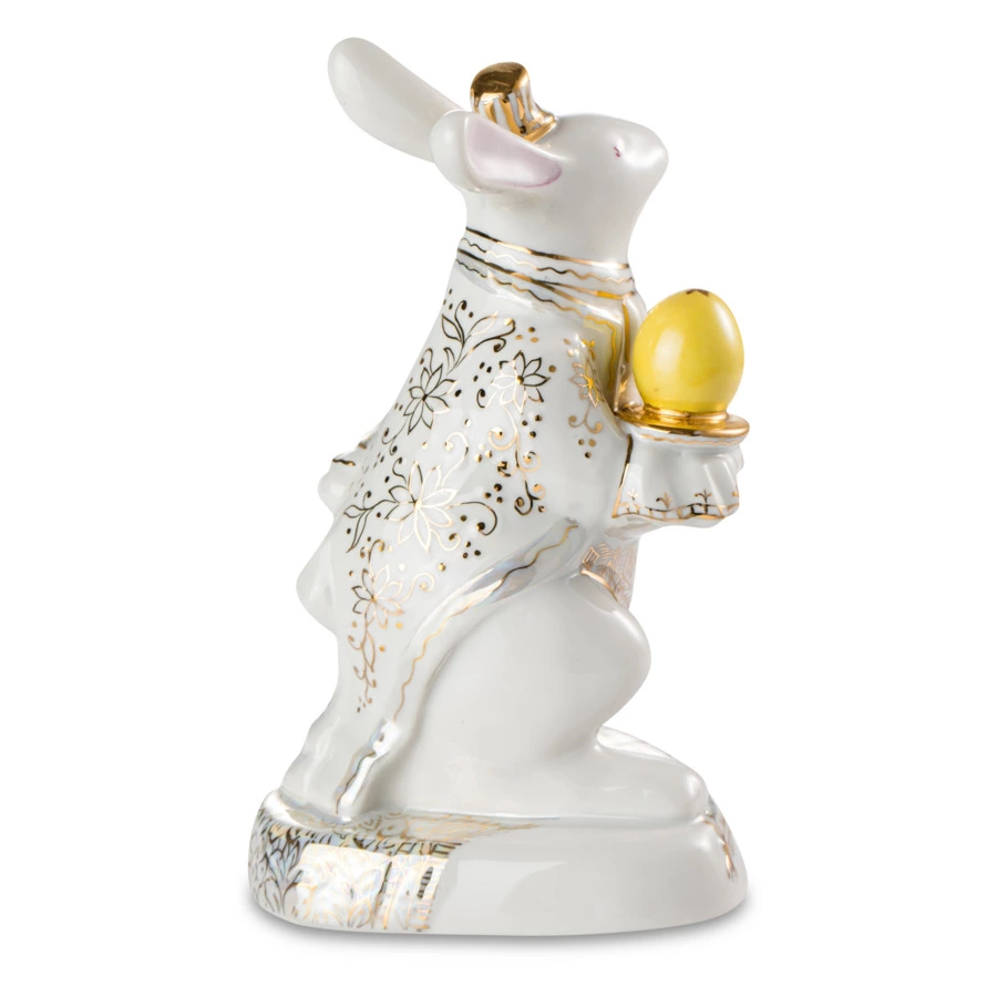 Скульптура Франц Гарднер в Вербилках Кролик Дворецкий белая, фарфор, п/к