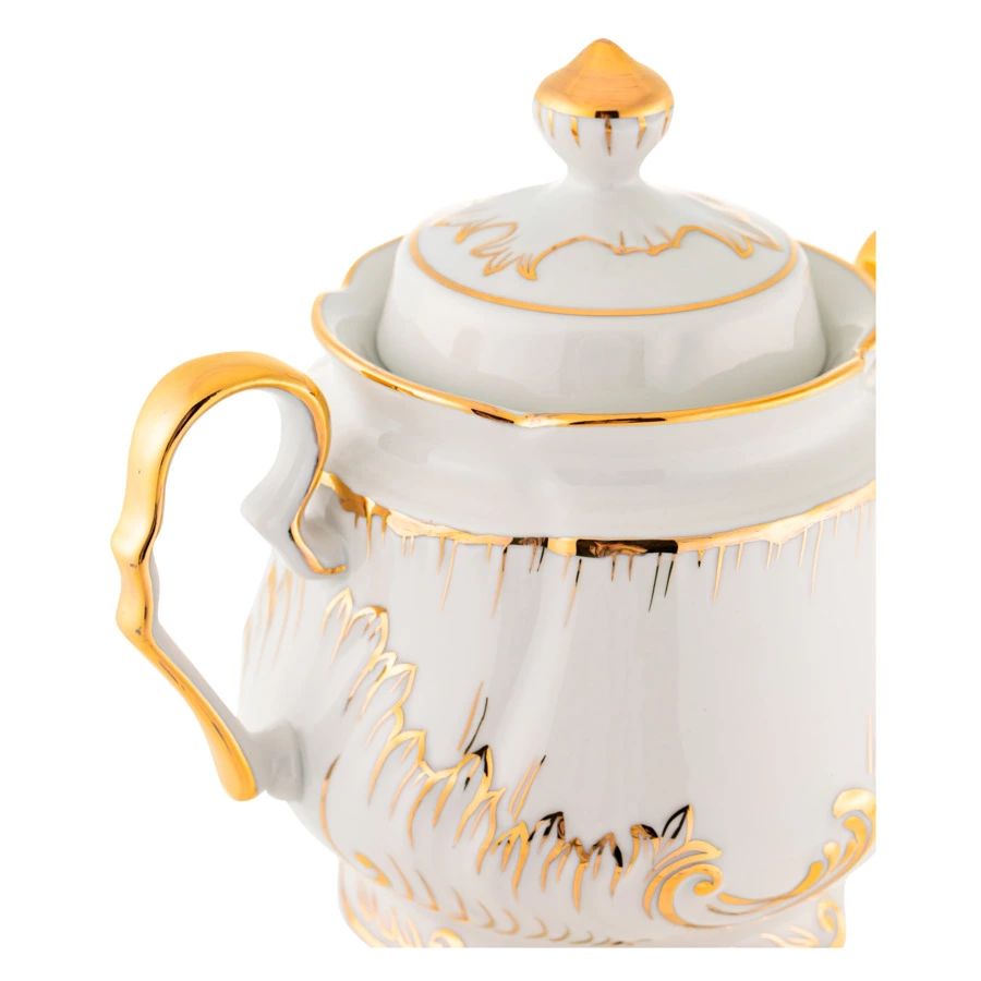 Сервиз чайный Франц Гарднер в Вербилках Кузнецовский на 6 персон 15 предметов, позолота, фарфор