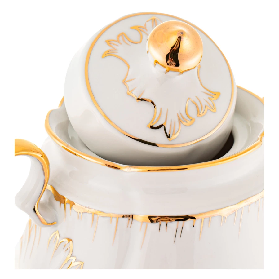 Сервиз чайный Франц Гарднер в Вербилках Кузнецовский на 6 персон 15 предметов, позолота, фарфор