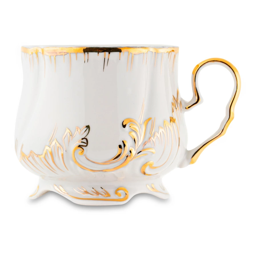 Сервиз чайный Франц Гарднер в Вербилках Кузнецовский на 6 персон 15 предметов, позолота, фарфор