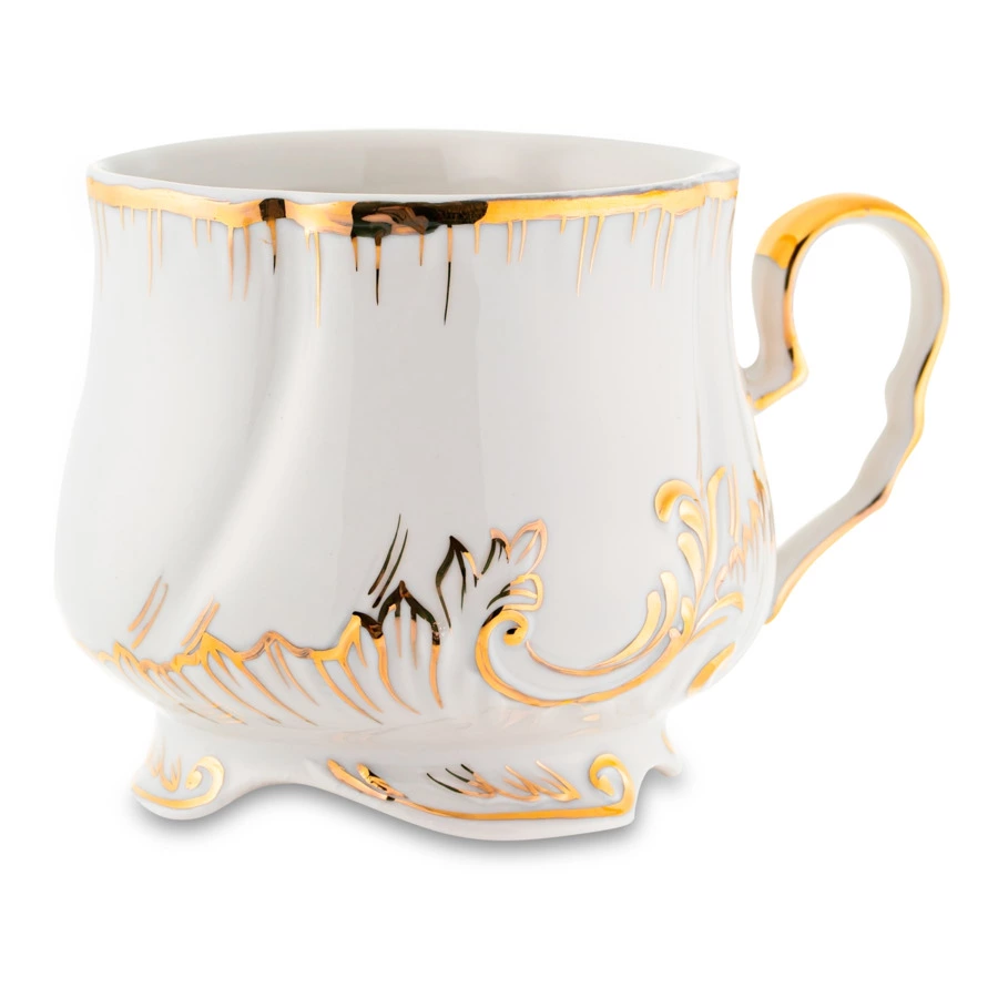 Сервиз чайный Франц Гарднер в Вербилках Кузнецовский на 6 персон 15 предметов, позолота, фарфор