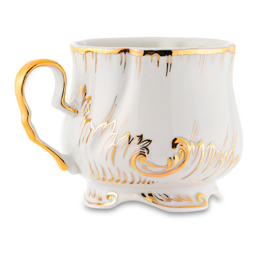 Сервиз чайный Франц Гарднер в Вербилках Кузнецовский на 6 персон 15 предметов, позолота, фарфор