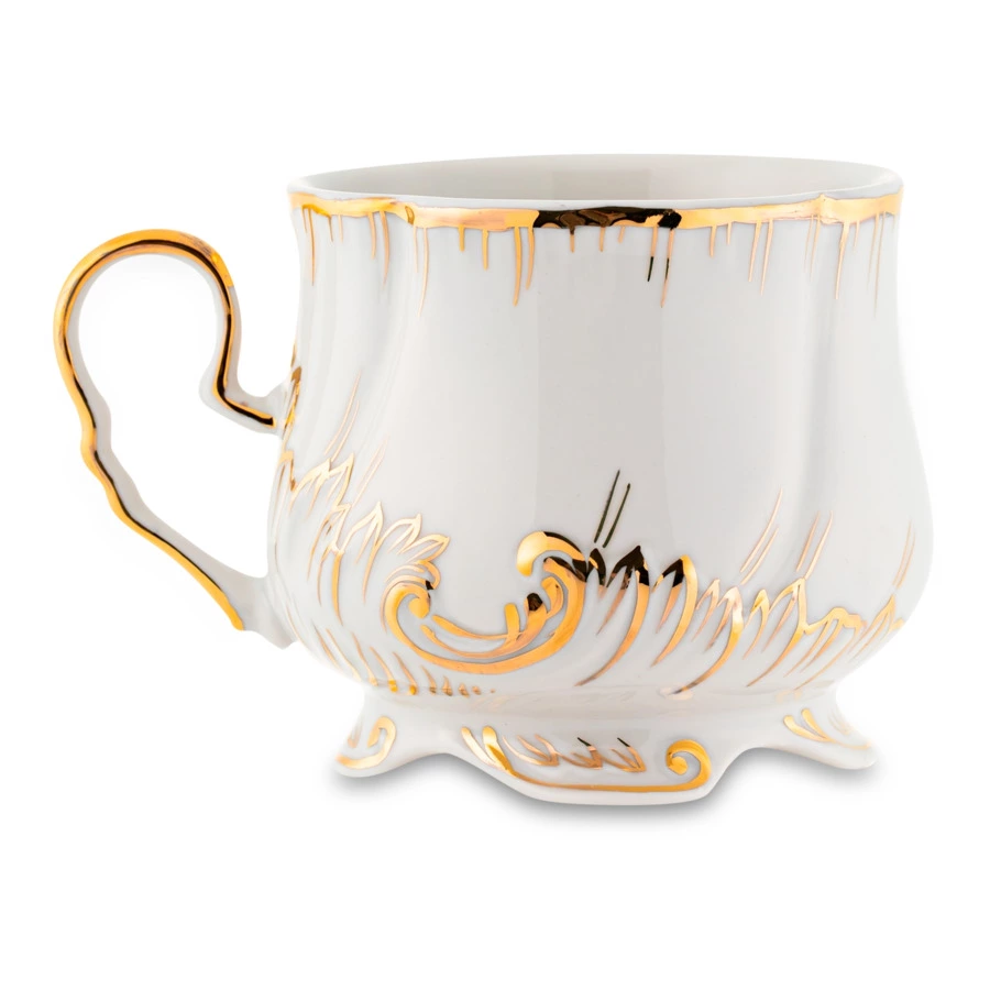 Сервиз чайный Франц Гарднер в Вербилках Кузнецовский на 6 персон 15 предметов, позолота, фарфор