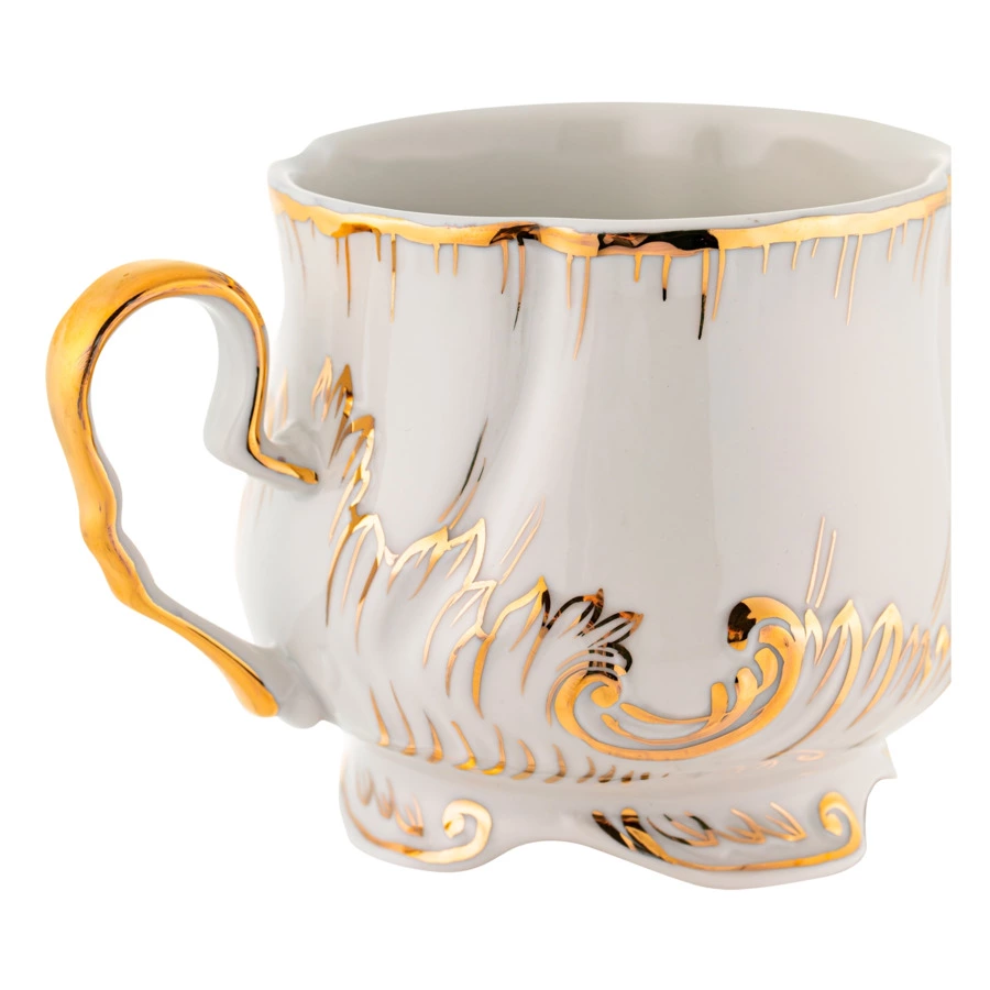 Сервиз чайный Франц Гарднер в Вербилках Кузнецовский на 6 персон 15 предметов, позолота, фарфор