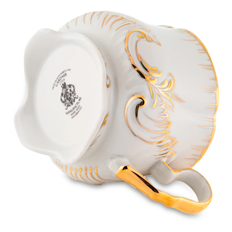 Сервиз чайный Франц Гарднер в Вербилках Кузнецовский на 6 персон 15 предметов, позолота, фарфор