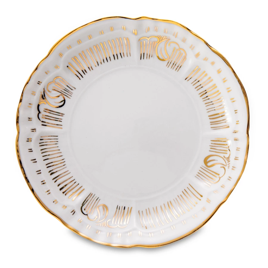 Сервиз чайный Франц Гарднер в Вербилках Кузнецовский на 6 персон 15 предметов, позолота, фарфор