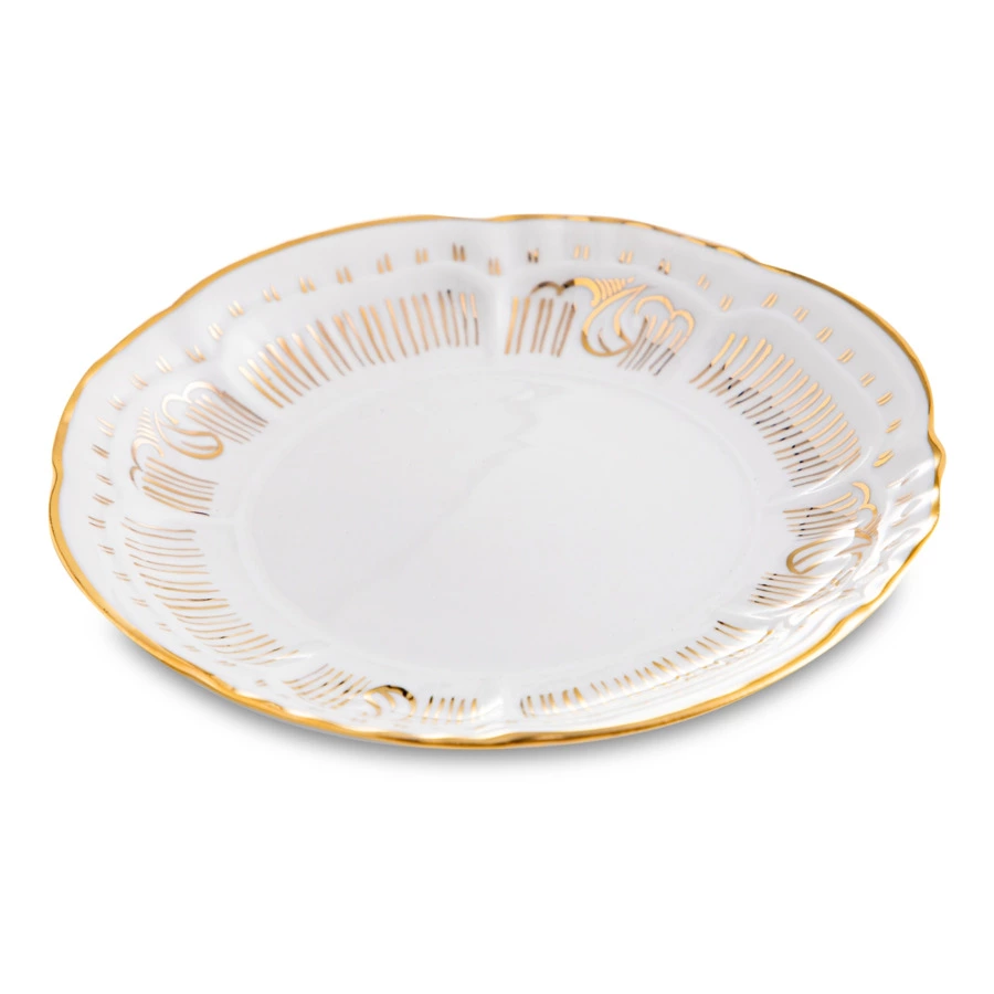 Сервиз чайный Франц Гарднер в Вербилках Кузнецовский на 6 персон 15 предметов, позолота, фарфор