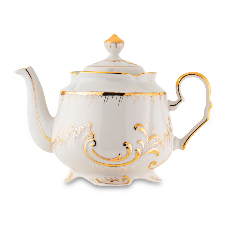 Сервиз чайный Франц Гарднер в Вербилках Кузнецовский на 6 персон 15 предметов, позолота, фарфор