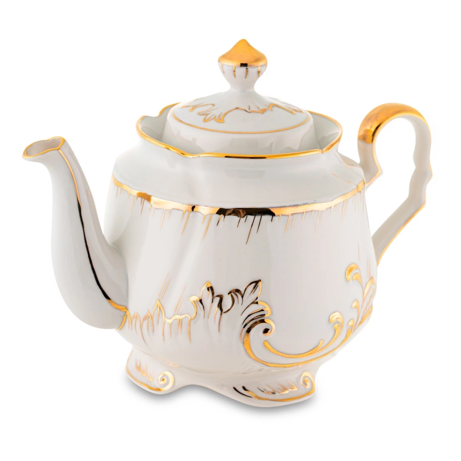 Сервиз чайный Франц Гарднер в Вербилках Кузнецовский на 6 персон 15 предметов, позолота, фарфор