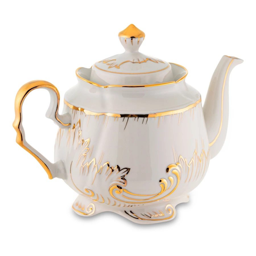 Сервиз чайный Франц Гарднер в Вербилках Кузнецовский на 6 персон 15 предметов, позолота, фарфор