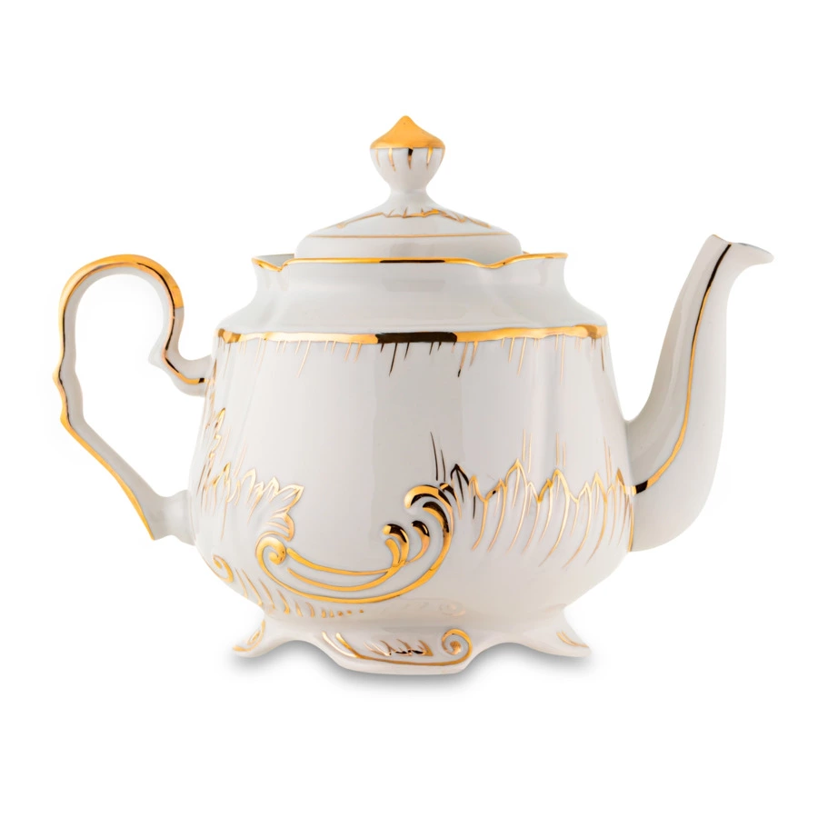 Сервиз чайный Франц Гарднер в Вербилках Кузнецовский на 6 персон 15 предметов, позолота, фарфор