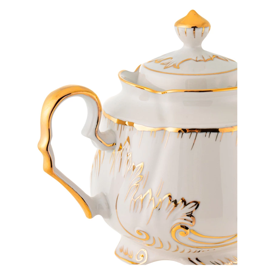 Сервиз чайный Франц Гарднер в Вербилках Кузнецовский на 6 персон 15 предметов, позолота, фарфор