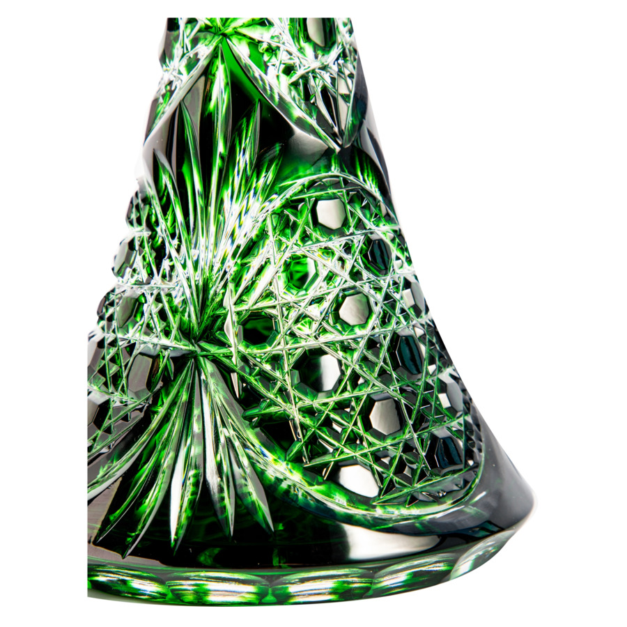 Набор ГХЗ Царский графин с пробкой,  стакан 6 шт, хрусталь, зеленый