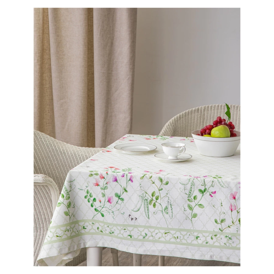 Скатерть прямоугольная Mix&Match Home Душистый горошек 168х250 см, хлопок, п/к