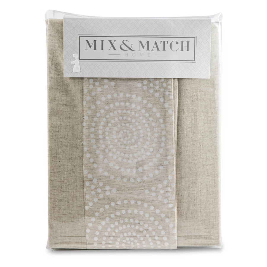 Скатерть прямоугольная Mix&Match Home Меридиан 150х350 см, лен, п/к