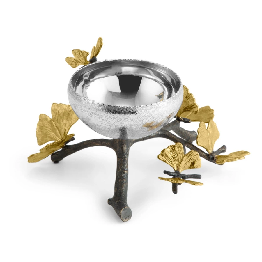 Чаша для орешков Michael Aram Бабочки гинкго 13 см, сталь нержавеющая